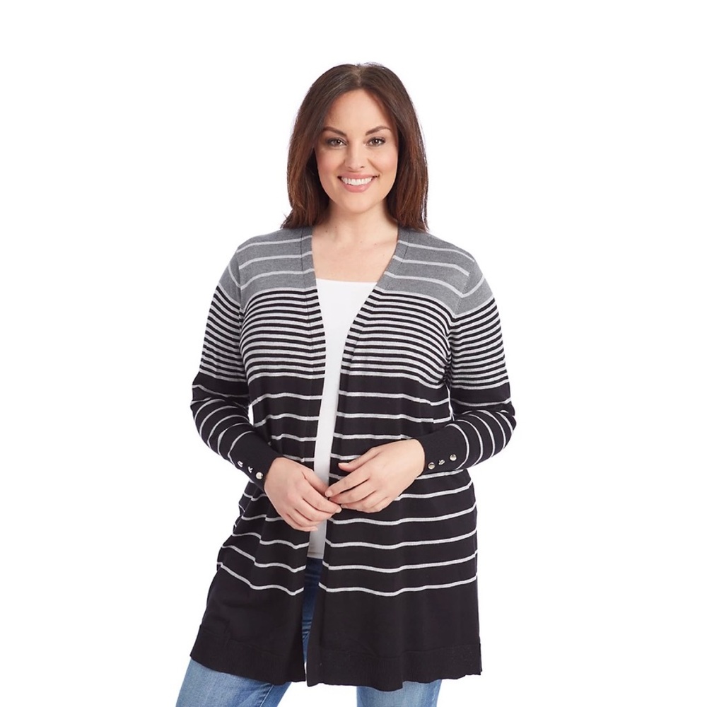 89th & Madison All Over Ombre Stripe Cardigan